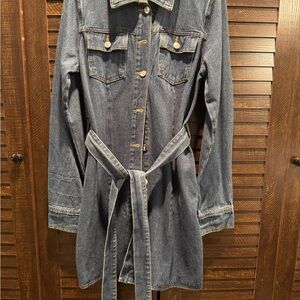 Blu Pepper Denim Belted Shirt Dress